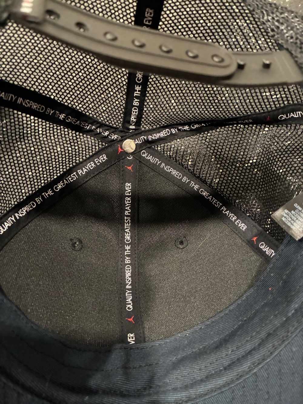 Men's Jordan Navy Trucker Cap with White Patch Logo - Picture 3 of 3